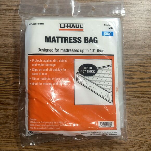 Other - U-Haul King Size Mattress Bag for Moving Storage 96” x 78” x 10” New